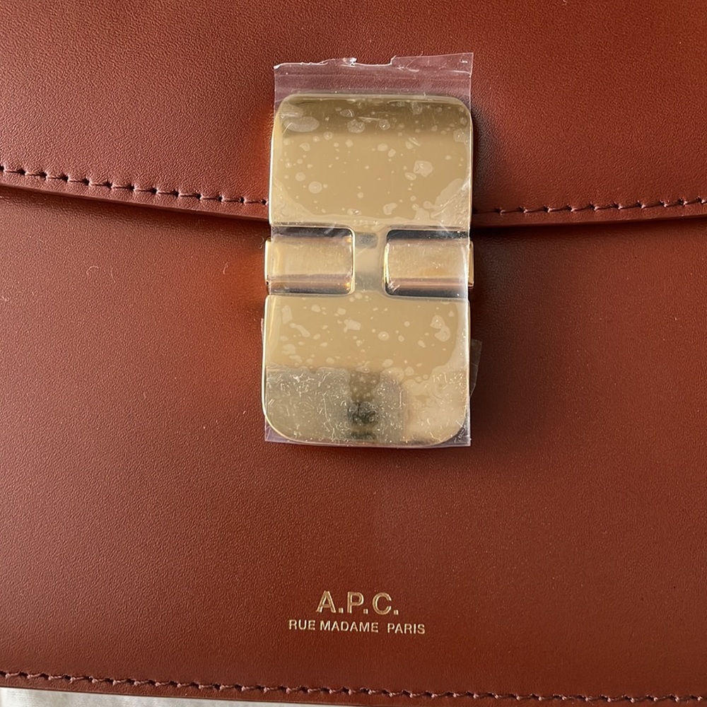 A.P.C. Brown Leather Shoulder Bag with Gold Hardware - Picture 3 of 16